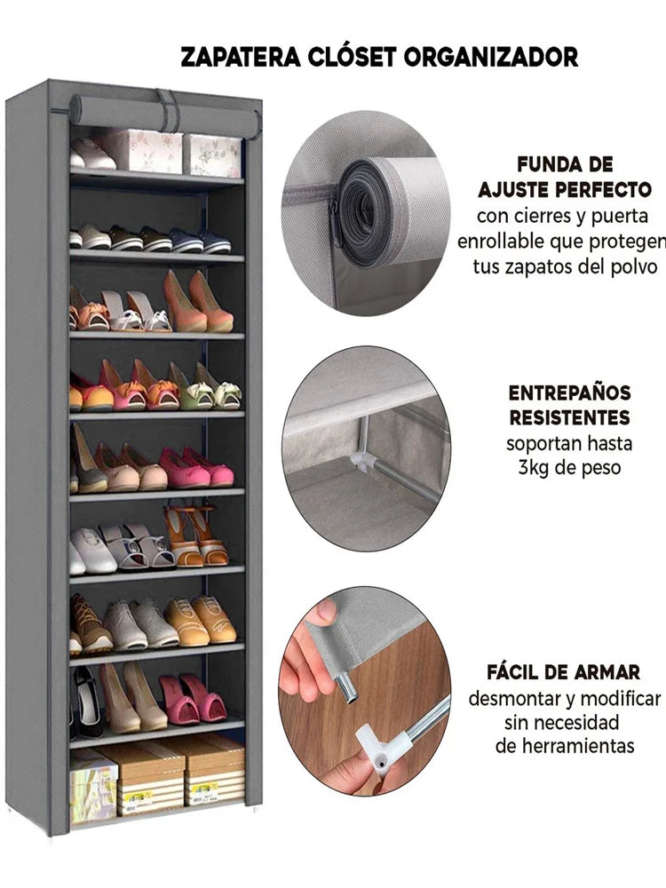 Shoe Rack Closet Organizer Assemblable Shelf Multipurpose Shoe Cabinet
