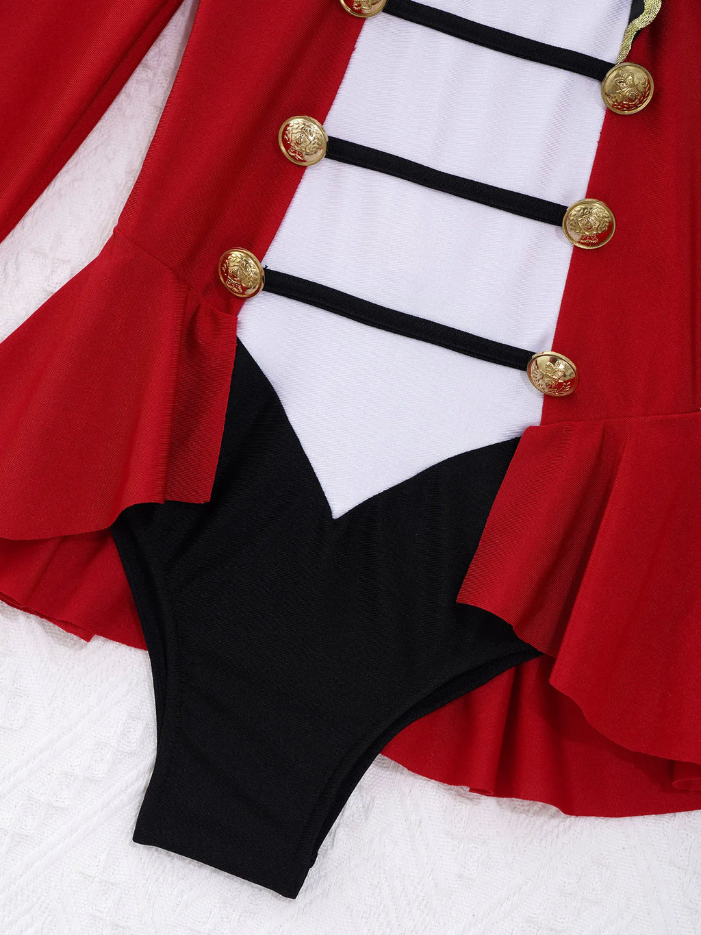 Kids Girls Circus Ringmaster Cosplay Costumes Long Sleeves Bodysuit Leotard Tassel Buttons Romper Jumpsuit for Halloween Party