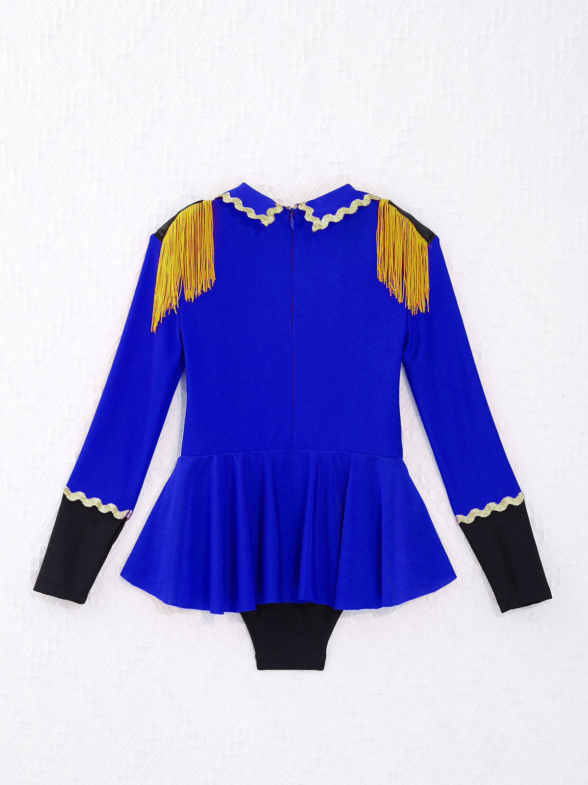 Kids Girls Circus Ringmaster Cosplay Costumes Long Sleeves Bodysuit Leotard Tassel Buttons Romper Jumpsuit for Halloween Party