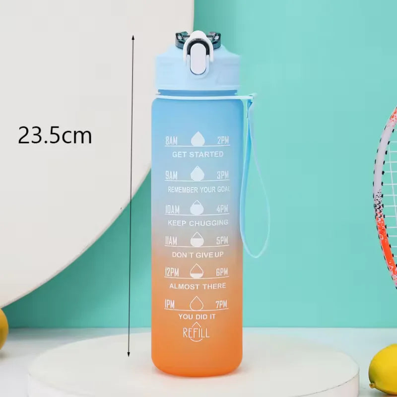 300ml/750ml/2L Water Bottle Motivational Sport Water Bottle Leakproof Bottles Drinking Outdoor Travel Gym Fitness Jugs