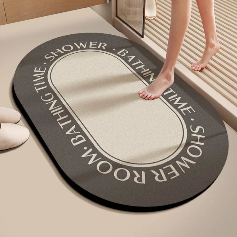 Diatomaceous Earth Bath Mat Super Absorbent Quick Dry Non Slip Bathroom Rug for Home Entrance Durable and Stain Resistant