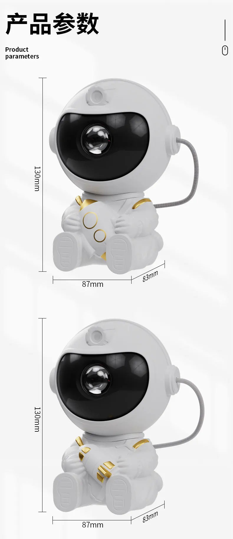 Astronaut Star Projector Night Light with Remote Control 360° Adjustable Galaxy Nebula Ceiling Lamp for Bedroom Kids Room Party
