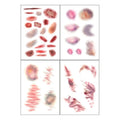 4/16pcs Halloween Terror Wound Temporary Tattoo Realistic Blood Bruising Arm Body Arts Cosplay Lasting Fake Tattoo Stickers