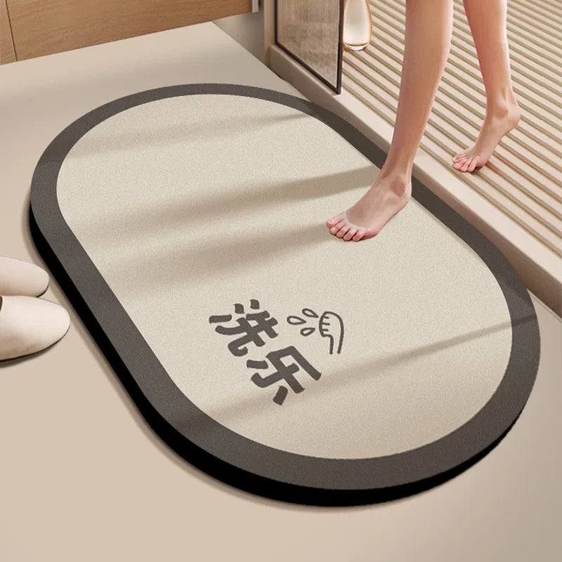 Diatomaceous Earth Bath Mat Super Absorbent Quick Dry Non Slip Bathroom Rug for Home Entrance Durable and Stain Resistant