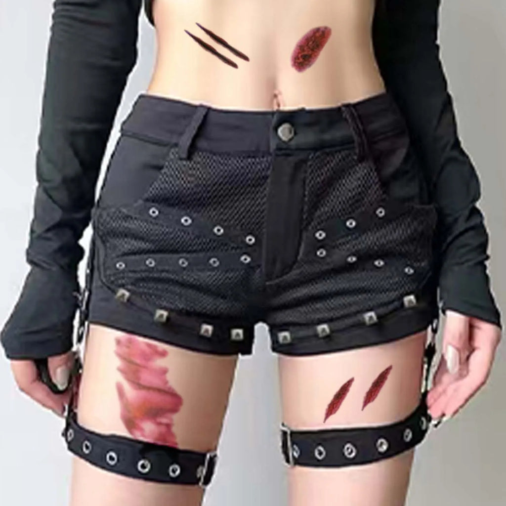 Realistic Blood Fake Tattoo Stickers Halloween Terror Wound Temporary Tattoo Bruising Arm Face Body Arts Cosplay Make Up