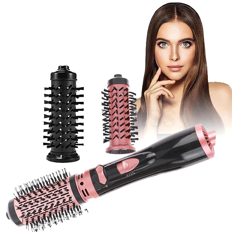 Hair Dryer Brush 2 In 1 Hot Air Spin Brush Curling Straightening Styling Auto-Rotating Ionic Round Blow Hair Dryer Volumizer