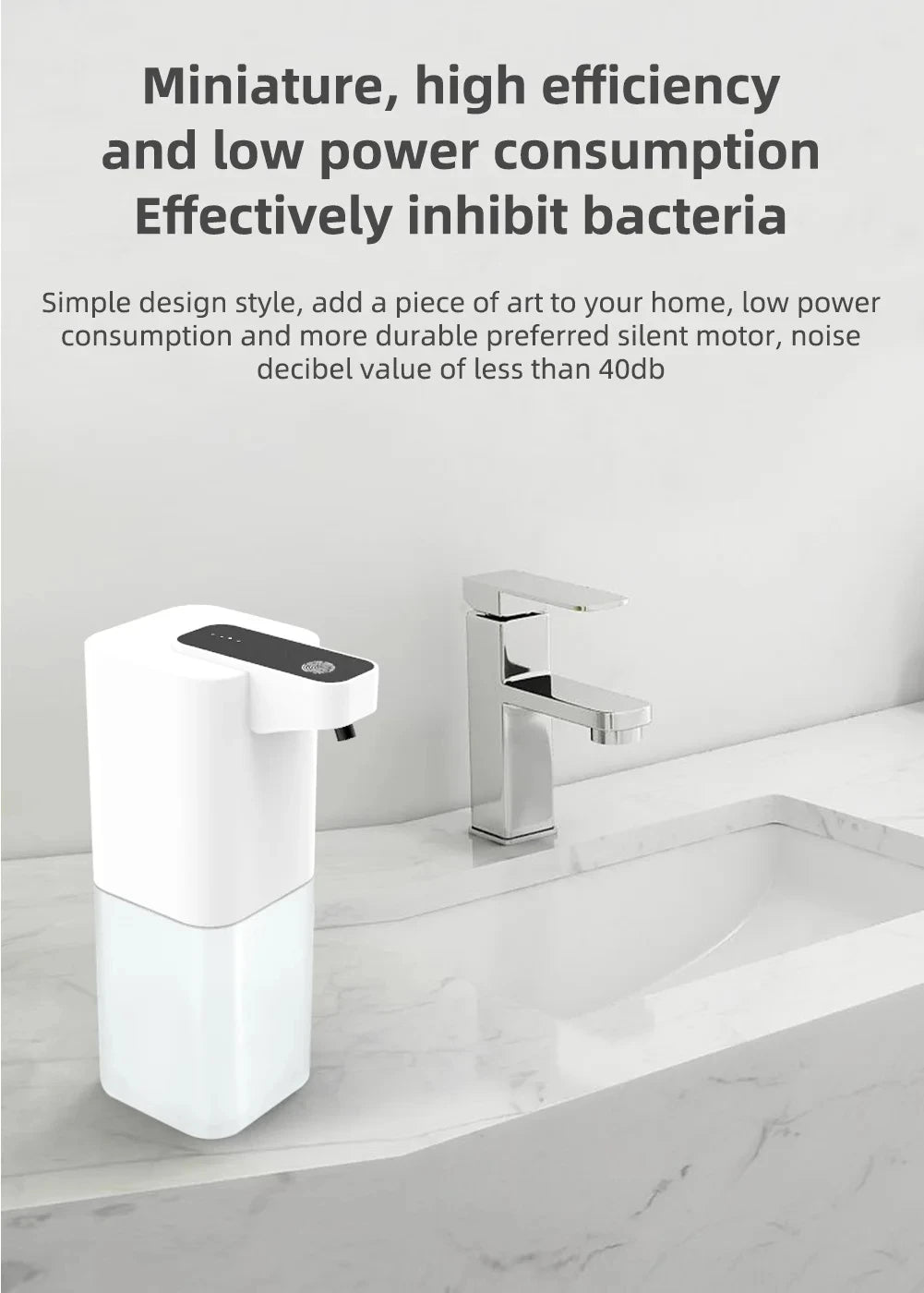 Automatic Soap Dispenser Infrared Sensor USB-Rechargeable Foam Hand Sanitizer for Kitchen & Bathroom