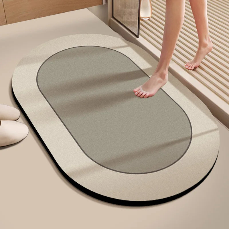 Diatomaceous Earth Bath Mat Super Absorbent Quick Dry Non Slip Bathroom Rug for Home Entrance Durable and Stain Resistant