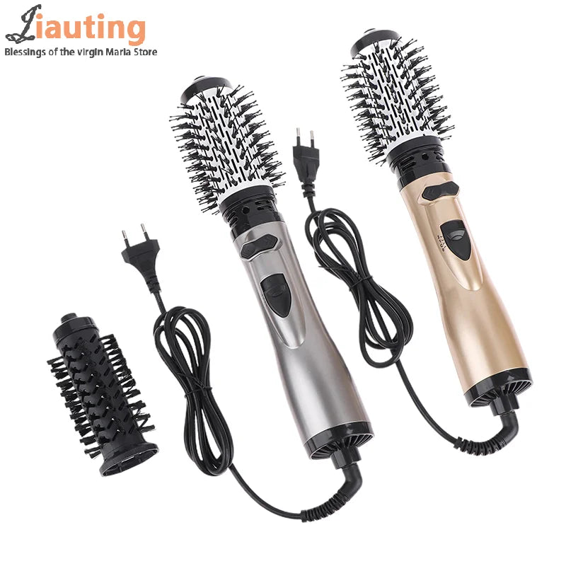 Hair Dryer Brush 2 In 1 Hot Air Spin Brush Curling Straightening Styling Auto-Rotating Ionic Round Blow Hair Dryer Volumizer