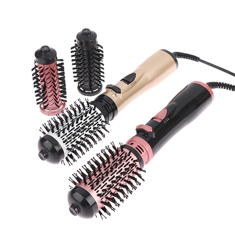 Hair Dryer Brush 2 In 1 Hot Air Spin Brush Curling Straightening Styling Auto-Rotating Ionic Round Blow Hair Dryer Volumizer
