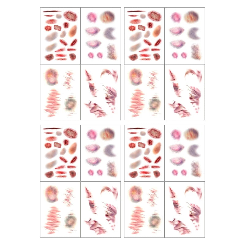 Realistic Blood Fake Tattoo Stickers Halloween Terror Wound Temporary Tattoo Bruising Arm Face Body Arts Cosplay Make Up