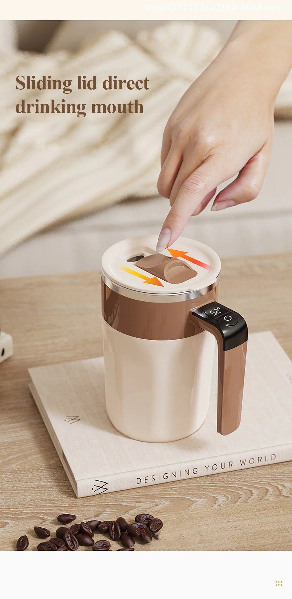 Automatic Stirring Coffee Cup Rechargeable Electric Stirring Mixer 316 Stainless Steel Magnetic Self Stirring Mugs With Lid