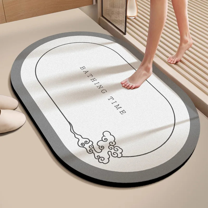 Diatomaceous Earth Bath Mat Super Absorbent Quick Dry Non Slip Bathroom Rug for Home Entrance Durable and Stain Resistant