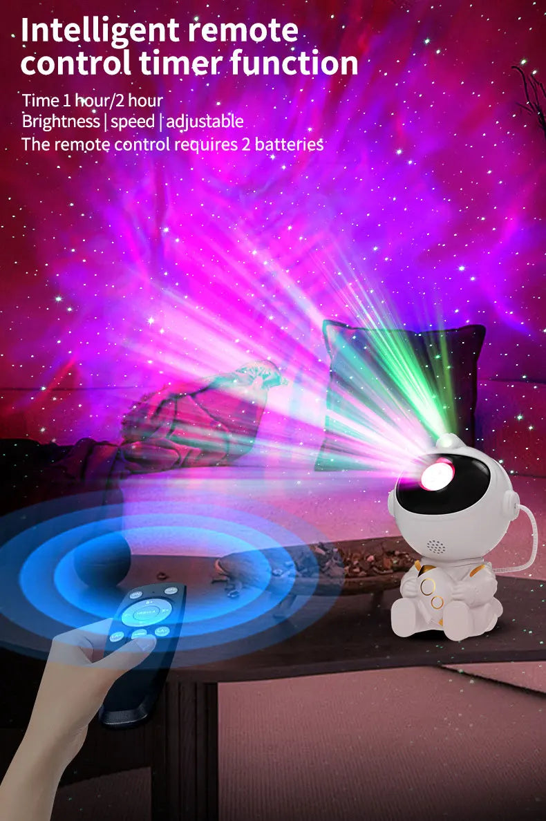 Astronaut Star Projector Night Light with Remote Control 360° Adjustable Galaxy Nebula Ceiling Lamp for Bedroom Kids Room Party