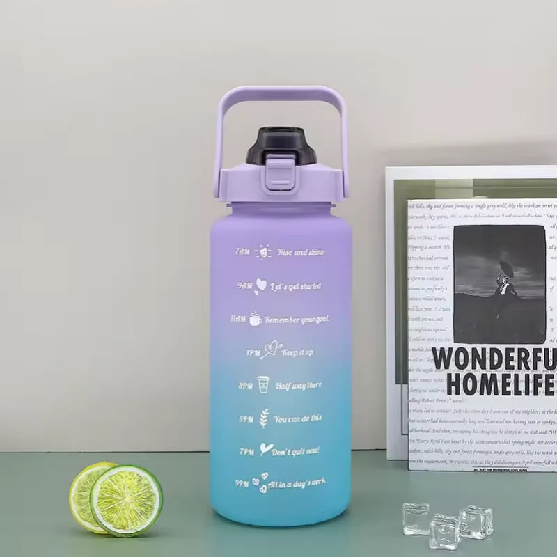 300ml/750ml/2L Water Bottle Motivational Sport Water Bottle Leakproof Bottles Drinking Outdoor Travel Gym Fitness Jugs