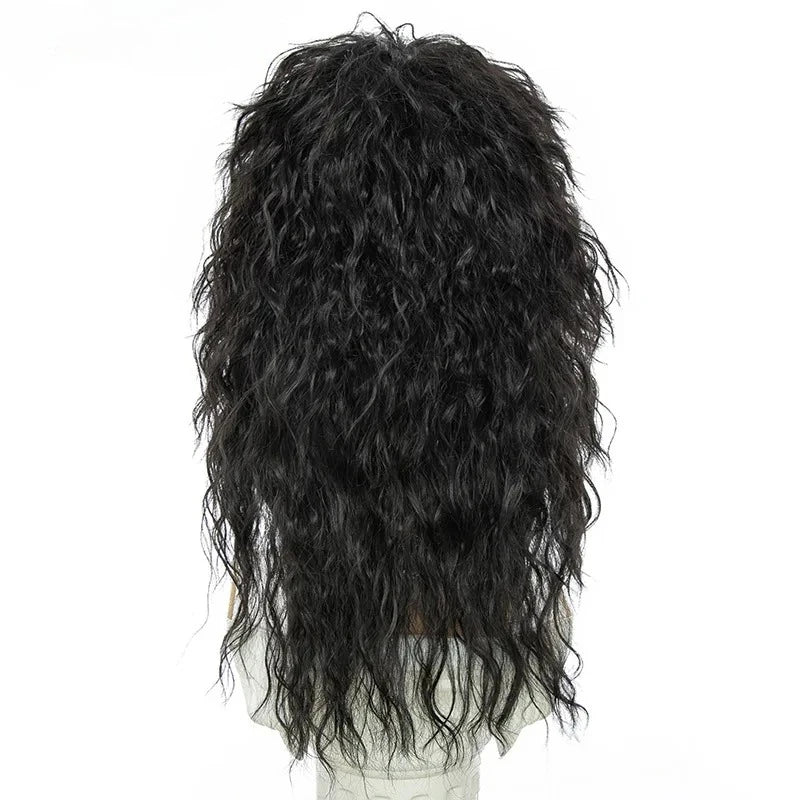 Men Women 70s 80s Rock Punk Wig  Long Curly Synthetic Hair Halloween Wigs  Halloween Costumes Animation Wigs