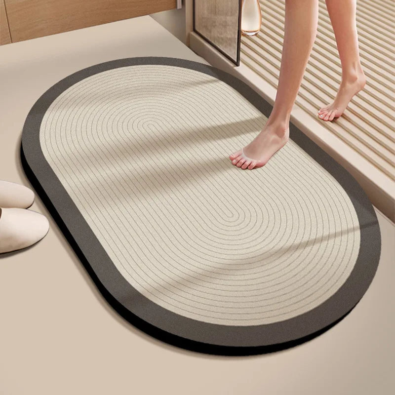 Diatomaceous Earth Bath Mat Super Absorbent Quick Dry Non Slip Bathroom Rug for Home Entrance Durable and Stain Resistant