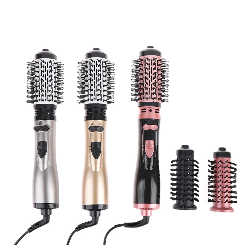 Hair Dryer Brush 2 In 1 Hot Air Spin Brush Curling Straightening Styling Auto-Rotating Ionic Round Blow Hair Dryer Volumizer