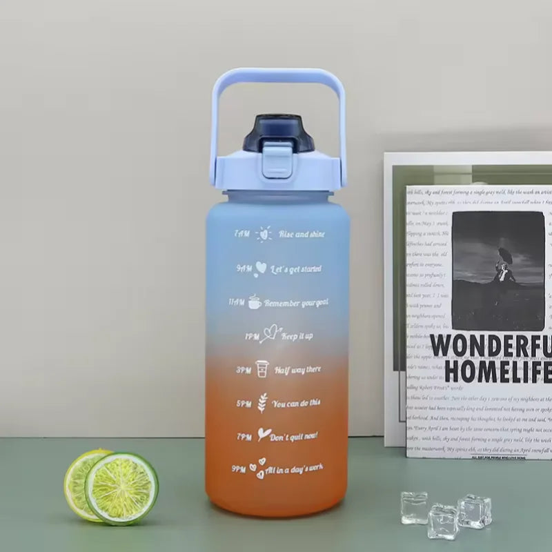 300ml/750ml/2L Water Bottle Motivational Sport Water Bottle Leakproof Bottles Drinking Outdoor Travel Gym Fitness Jugs