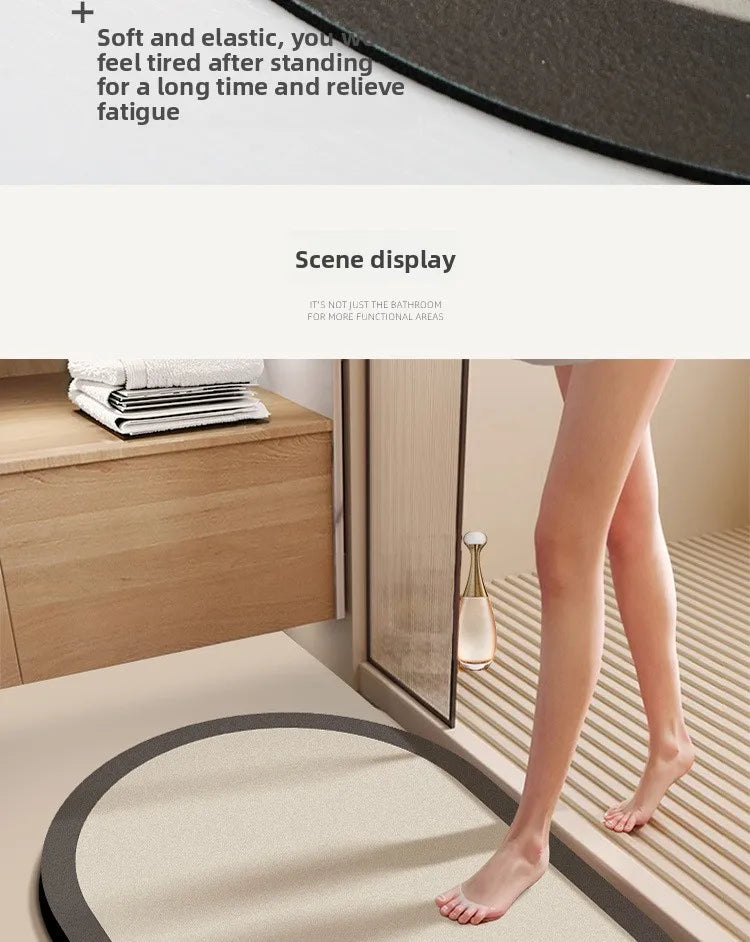 Diatomaceous Earth Bath Mat Super Absorbent Quick Dry Non Slip Bathroom Rug for Home Entrance Durable and Stain Resistant