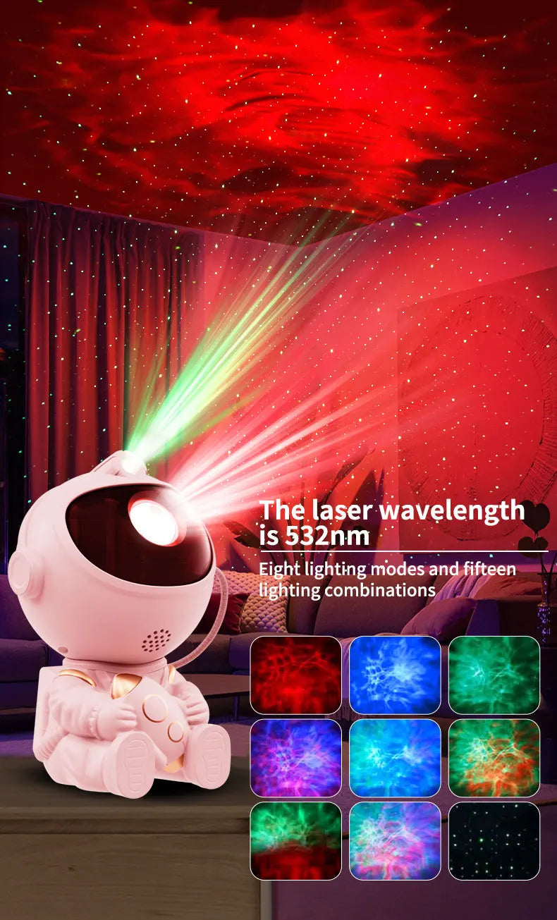 Astronaut Star Projector Night Light with Remote Control 360° Adjustable Galaxy Nebula Ceiling Lamp for Bedroom Kids Room Party