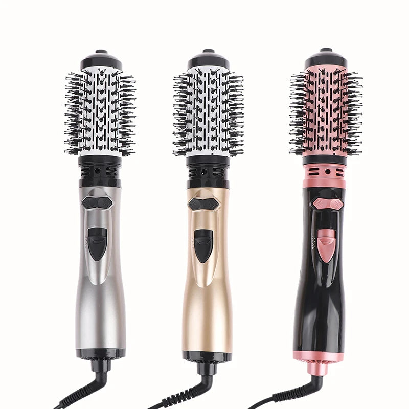 Hair Dryer Brush 2 In 1 Hot Air Spin Brush Curling Straightening Styling Auto-Rotating Ionic Round Blow Hair Dryer Volumizer