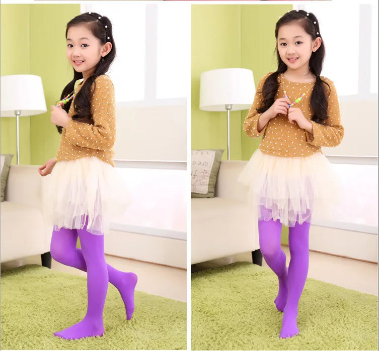 Ballet Dance Tight Halloween School Tights for Girls Soft Stretchy Footed Stockings Kids Dancewear Uniform Elastic Ballet Tights
