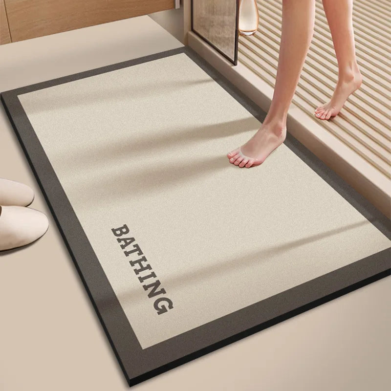 Diatomaceous Earth Bath Mat Super Absorbent Quick Dry Non Slip Bathroom Rug for Home Entrance Durable and Stain Resistant