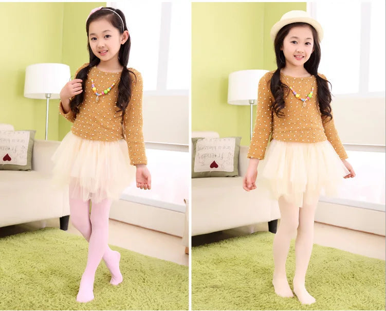 Ballet Dance Tight Halloween School Tights for Girls Soft Stretchy Footed Stockings Kids Dancewear Uniform Elastic Ballet Tights