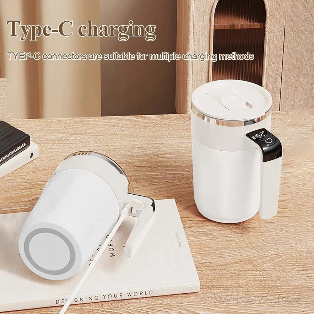 Automatic Stirring Coffee Cup Rechargeable Electric Stirring Mixer 316 Stainless Steel Magnetic Self Stirring Mugs With Lid