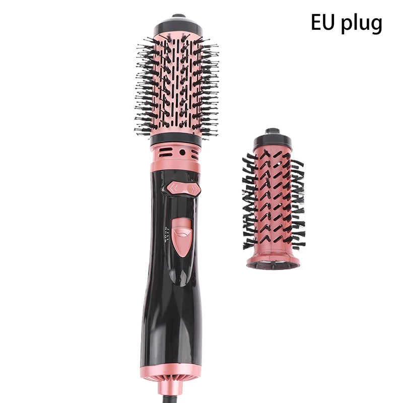 Hair Dryer Brush 2 In 1 Hot Air Spin Brush Curling Straightening Styling Auto-Rotating Ionic Round Blow Hair Dryer Volumizer