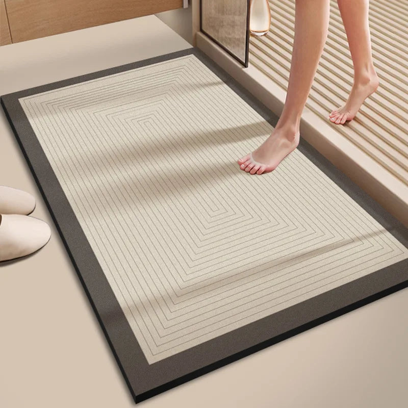 Diatomaceous Earth Bath Mat Super Absorbent Quick Dry Non Slip Bathroom Rug for Home Entrance Durable and Stain Resistant
