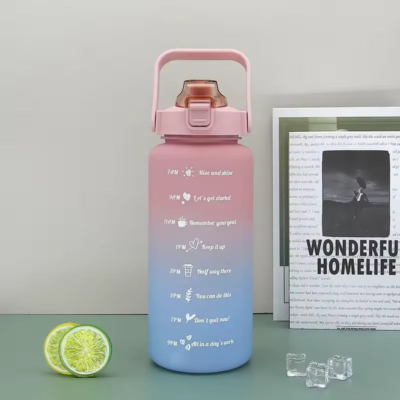 300ml/750ml/2L Water Bottle Motivational Sport Water Bottle Leakproof Bottles Drinking Outdoor Travel Gym Fitness Jugs