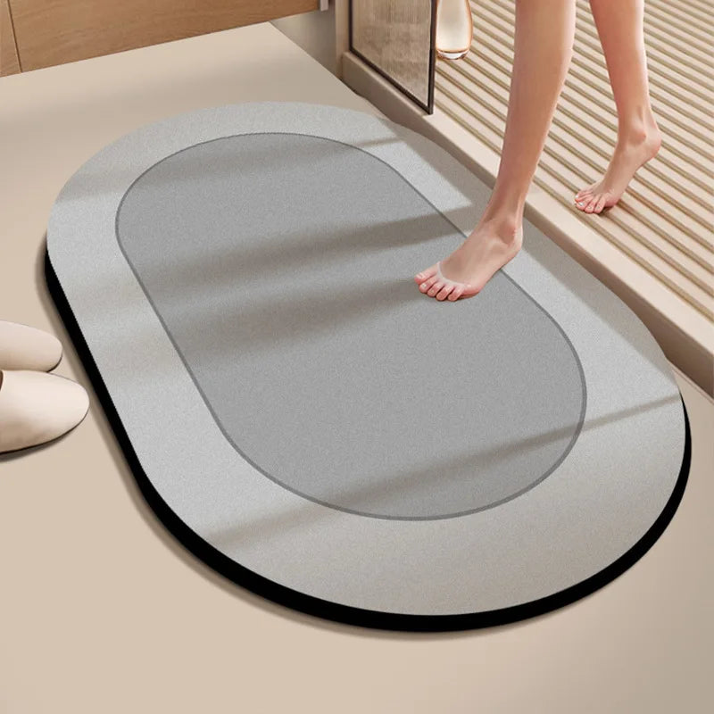 Diatomaceous Earth Bath Mat Super Absorbent Quick Dry Non Slip Bathroom Rug for Home Entrance Durable and Stain Resistant