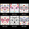 Halloween Temporary Face Tattoos Spooky Jack O Lantern Flase Tattoo Sticker Day Of The Dead La Catrina Face Tattoos for Party