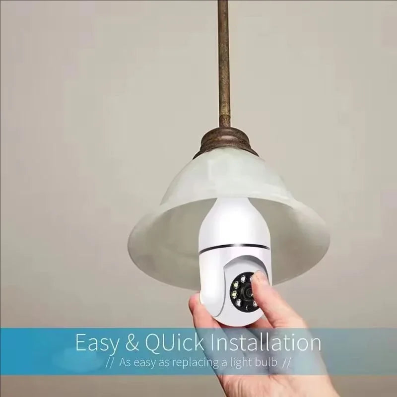 4G WiFi IP Camera E27 Bulb Camera 2MP Wireless Baby Monitor with AI Tracking, Security Video Surveillance, Pet Camera