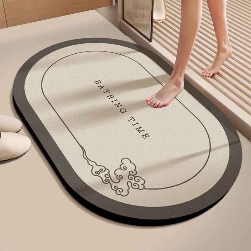Diatomaceous Earth Bath Mat Super Absorbent Quick Dry Non Slip Bathroom Rug for Home Entrance Durable and Stain Resistant
