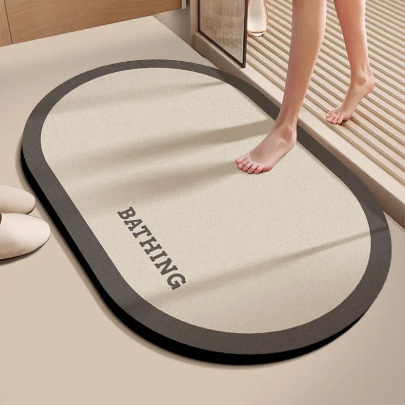Diatomaceous Earth Bath Mat Super Absorbent Quick Dry Non Slip Bathroom Rug for Home Entrance Durable and Stain Resistant