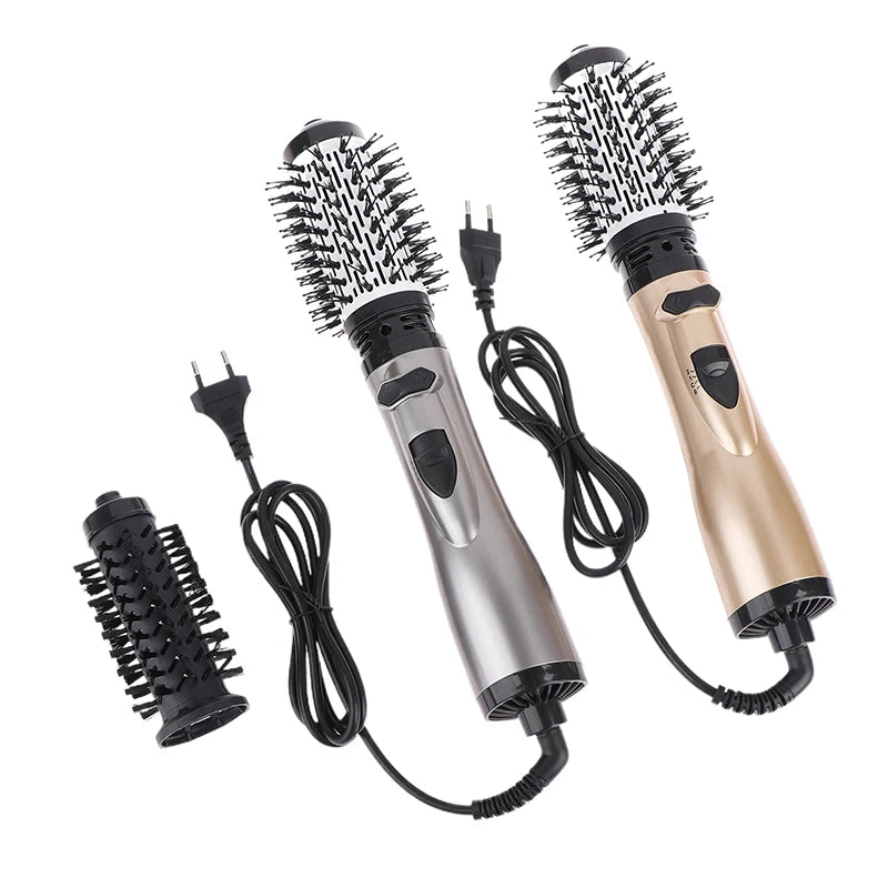 Hair Dryer Brush 2 In 1 Hot Air Spin Brush Curling Straightening Styling Auto-Rotating Ionic Round Blow Hair Dryer Volumizer