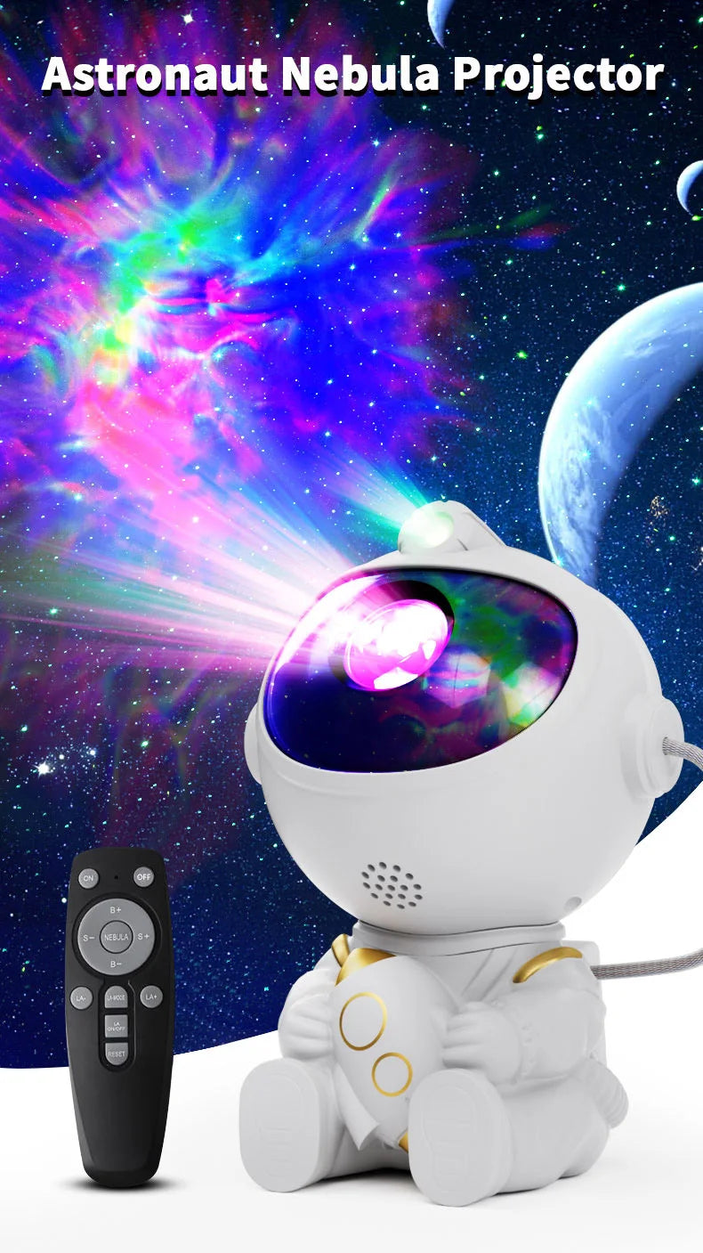 Astronaut Star Projector Night Light with Remote Control 360° Adjustable Galaxy Nebula Ceiling Lamp for Bedroom Kids Room Party