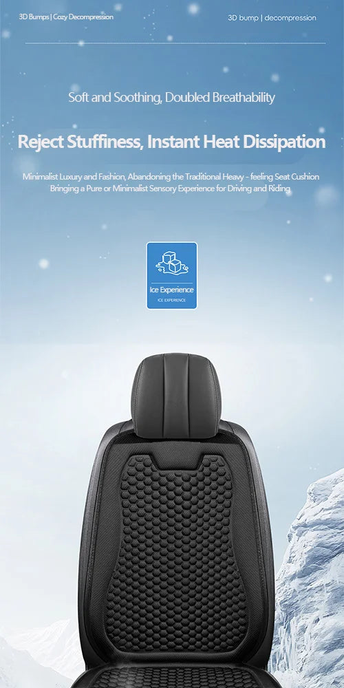 Car Seat Cushion - All-Season Comfortable & Breathable, Office Chair Cushion, 3D Minimalist Ventilated Single Seat Cooling P
