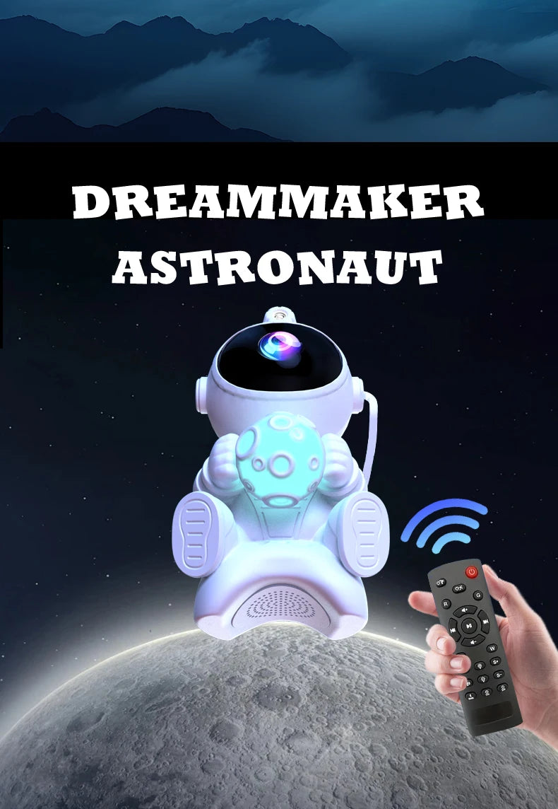 Astronaut LED Star Projector Night Light Galaxy Projectors Bluetooth Speaker for Bedroom Room Decor Kids Gift Starry Sky Lamp
