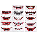 Halloween Temporary Tattoo Sticker Waterproof Horror Big Mouth Tattoo Sticker For Men Women Party Body Art Fake Tattoo Sticker