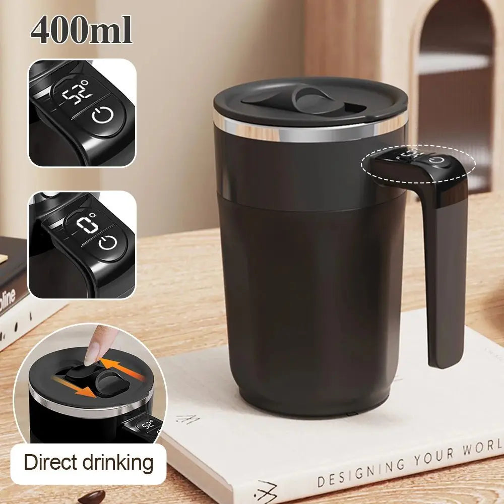 Automatic Stirring Coffee Cup Rechargeable Electric Stirring Mixer 316 Stainless Steel Magnetic Self Stirring Mugs With Lid