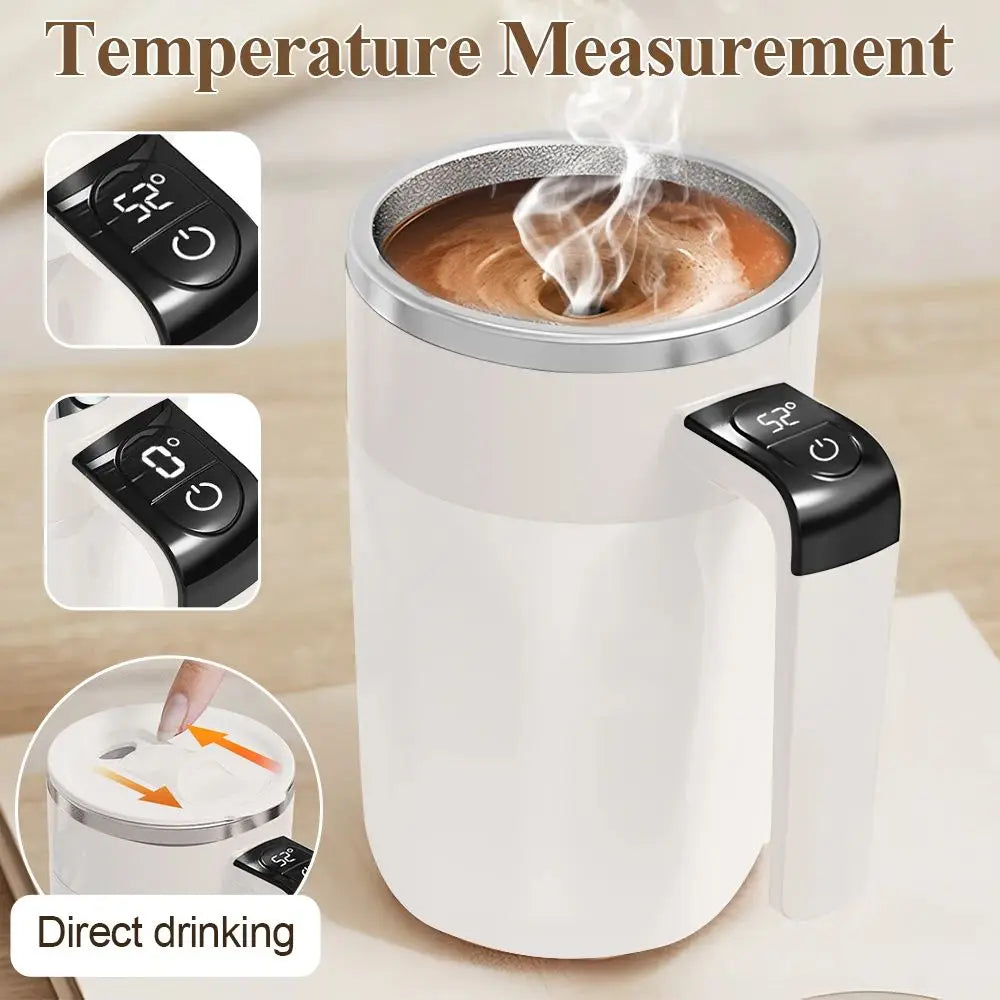 Automatic Stirring Coffee Cup Rechargeable Electric Stirring Mixer 316 Stainless Steel Magnetic Self Stirring Mugs With Lid