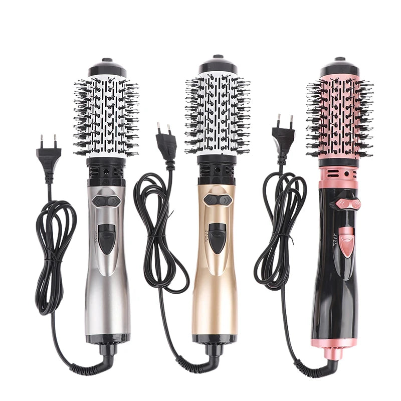 Hair Dryer Brush 2 In 1 Hot Air Spin Brush Curling Straightening Styling Auto-Rotating Ionic Round Blow Hair Dryer Volumizer
