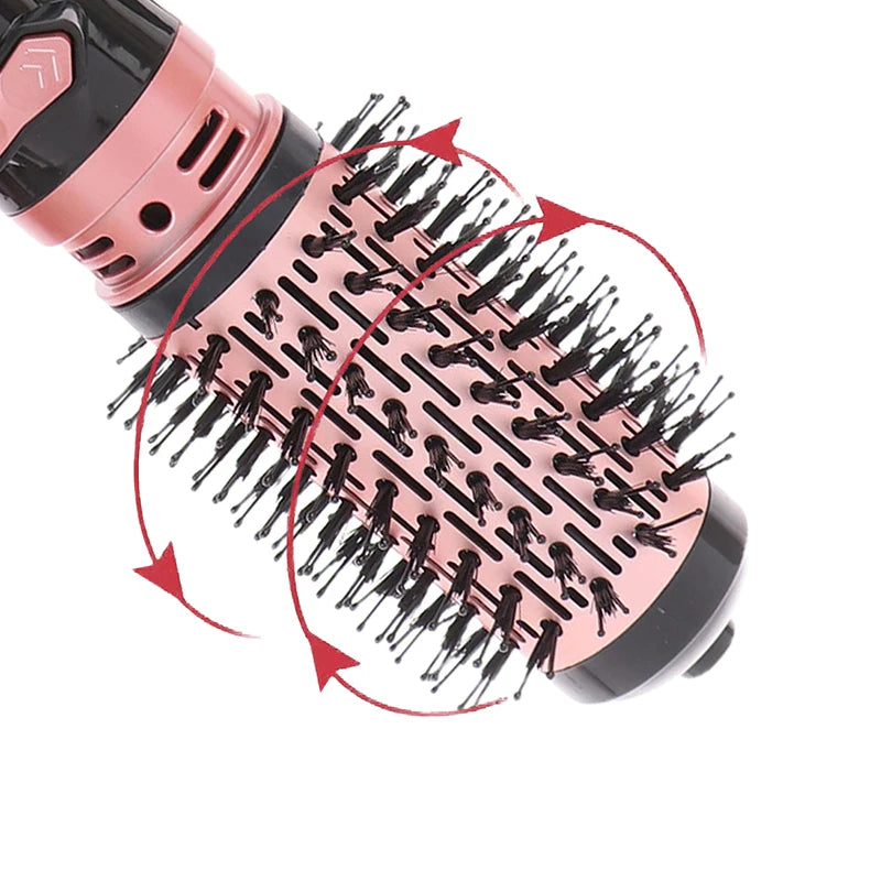 Hair Dryer Brush 2 In 1 Hot Air Spin Brush Curling Straightening Styling Auto-Rotating Ionic Round Blow Hair Dryer Volumizer