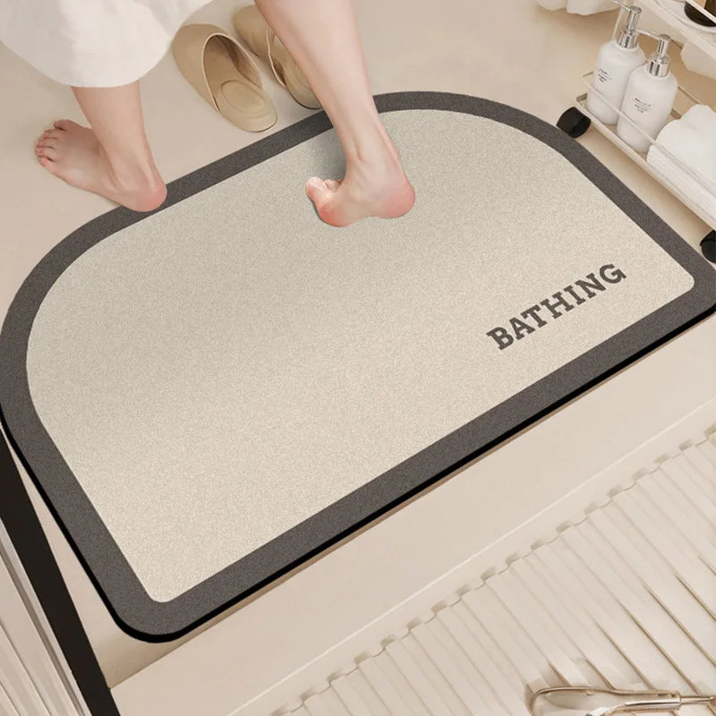 Diatomaceous Earth Bath Mat Super Absorbent Quick Dry Non Slip Bathroom Rug for Home Entrance Durable and Stain Resistant