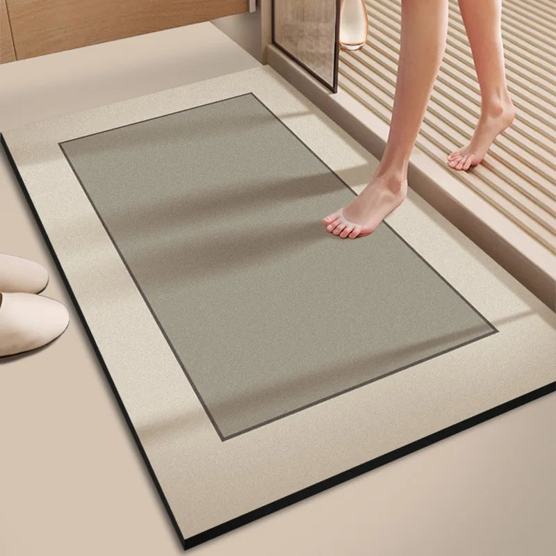 Diatomaceous Earth Bath Mat Super Absorbent Quick Dry Non Slip Bathroom Rug for Home Entrance Durable and Stain Resistant