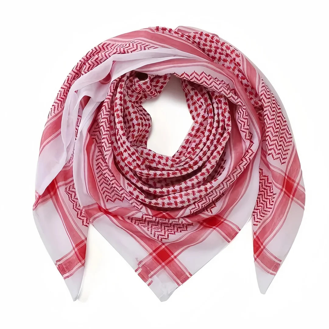 Arab Shemagh Muslim Keffiyeh Head Wrap Scarf Arabic Tactical Desert Headwear with Rope Halloween Costume Accessories